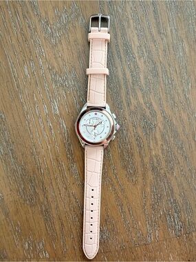 Michele Pink Leather Strap Ladies Watch